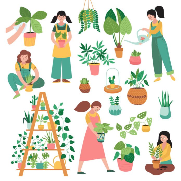 home plants icon set