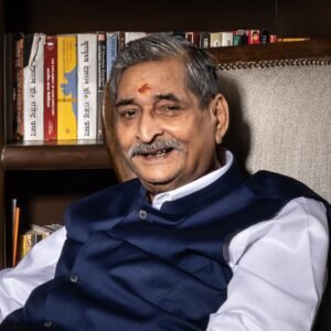 rk sinha, founder sis, former member of rajya sabha, at his residence, for it hindi shoot. phorograph by hardik chhabra.